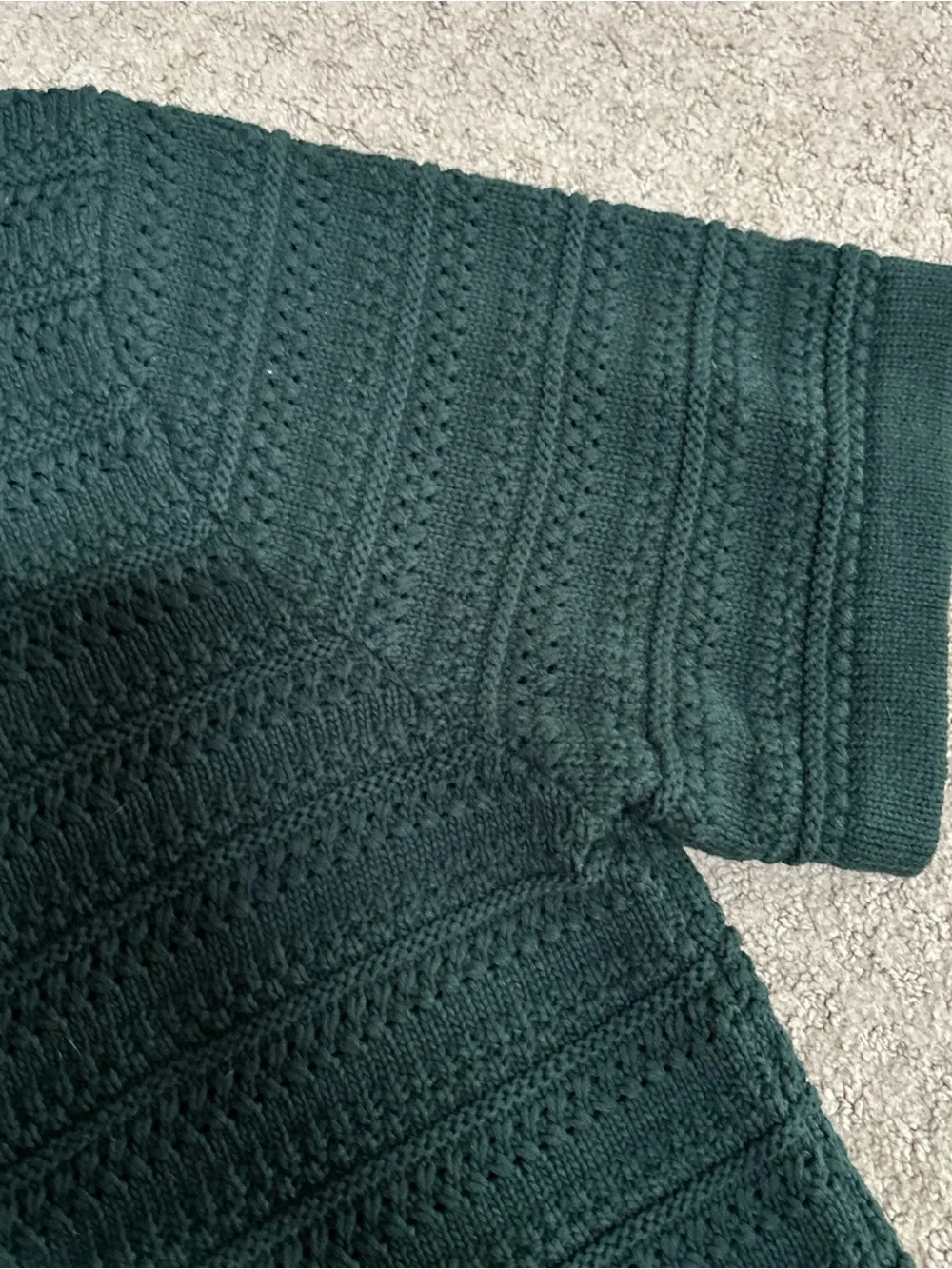 NWT J. Crew Men's Forest Green Knit Polo Cardigan Large